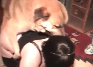 Tight snatch fucked hard by a trained beast