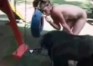 Big monkey and nasty bestiality slut