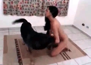 Small snatch is being impaled by a German dog