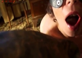 Masked zoophile is sucking a very nice doggy dick